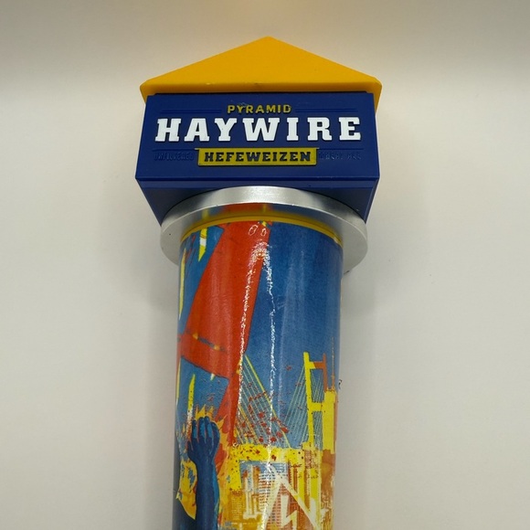Pyramid Haywire Hefeweizen Beer Tap Handle – 12” Rare Cone Style Draft Pull - Picture 2 of 12